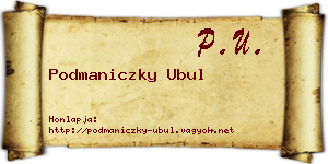 Podmaniczky Ubul névjegykártya